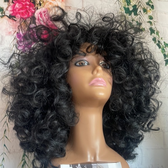 ✨ BLACK SOFT AFRO CURLY  CURLS FULL CAP WIG *NEW* - Picture 4 of 12